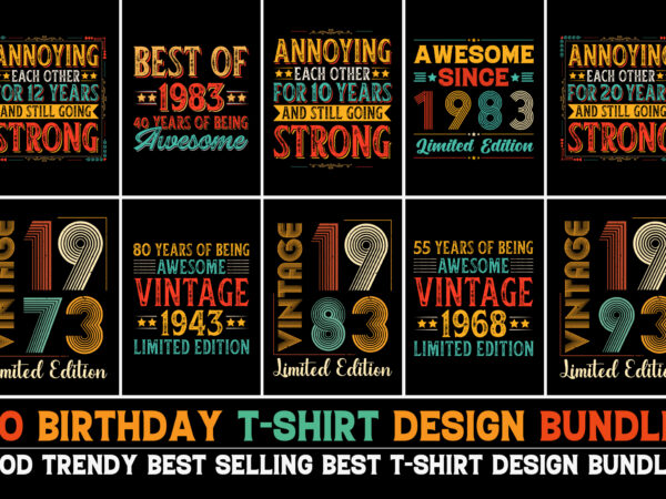 Birthday t-shirt design bundle