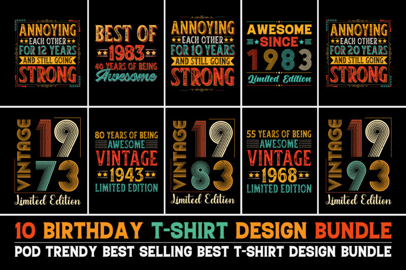 Birthday T-Shirt Design Bundle