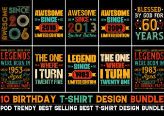 Birthday T-Shirt Design Bundle