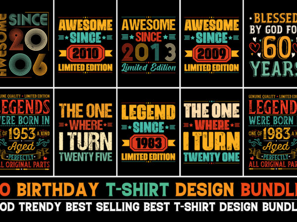 Birthday t-shirt design bundle Birthday t-shirt design bundle