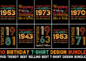 Birthday T-Shirt Design Bundle