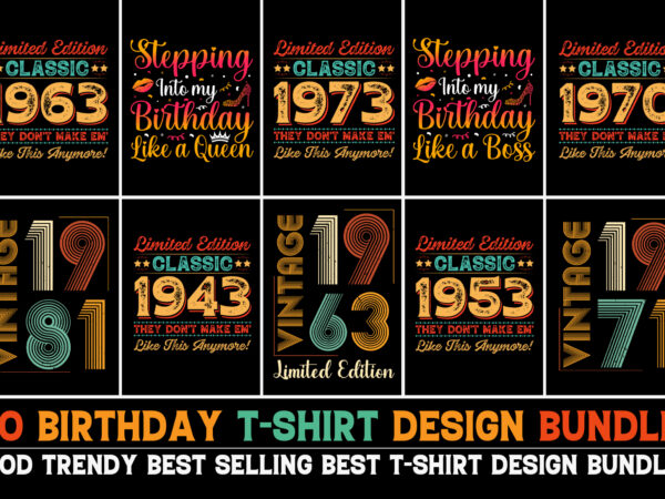 Birthday t-shirt design bundle