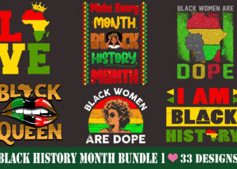 Black history month t-shirt design bundle 1 - 33 designs