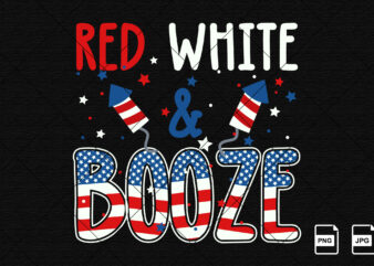 Red white and booze Happy 4th of July American independence day US Freedom and Birthday firecracker shirt print template