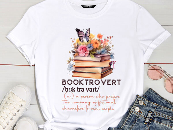 Booktrovert book lovers with flowers women gift pc t shirt template