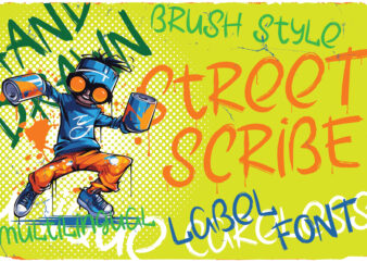 Street Scribe Font and 6 t-shirts bundle