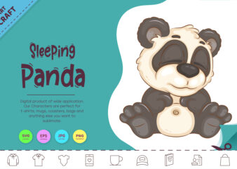 Cartoon Sleeping Panda. Clipart.