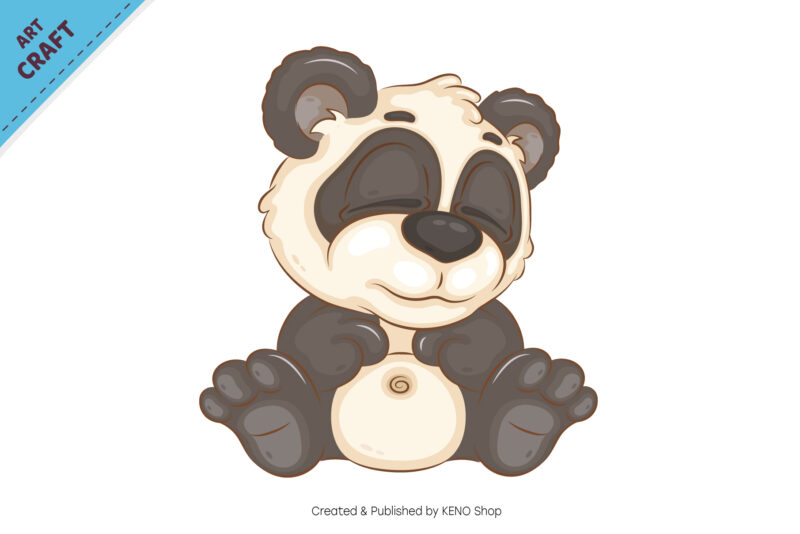 Set of Cartoon Pandas 02. Animal Art.