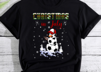 Christmas in july For soccer Fan Snowman, Snowman soccer PC t shirt vector file