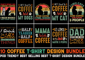 Coffee T-Shirt Design Bundle