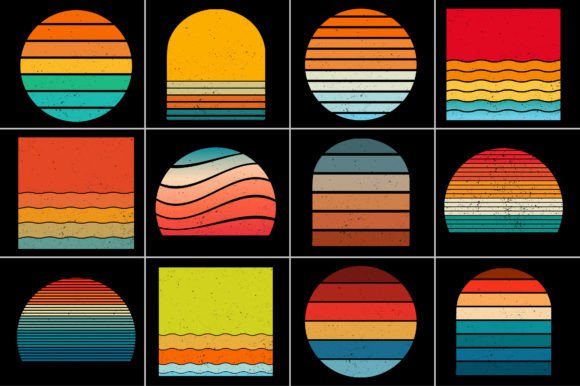 Sunset Colorful Background for T-Shirt Design