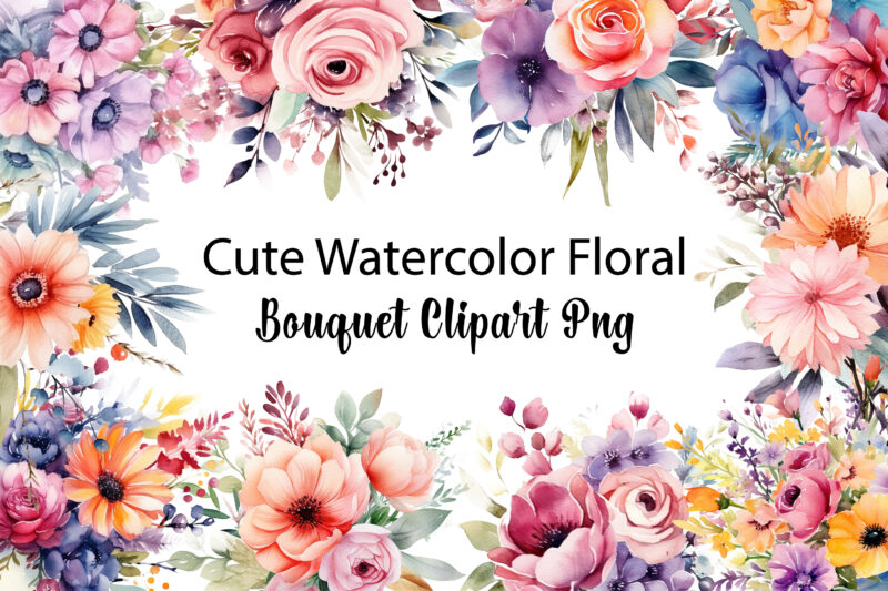 watercolor floral bouquet clipart