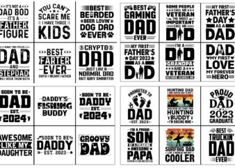 Dad Daddy Father T-Shirt Design Svg Bundle