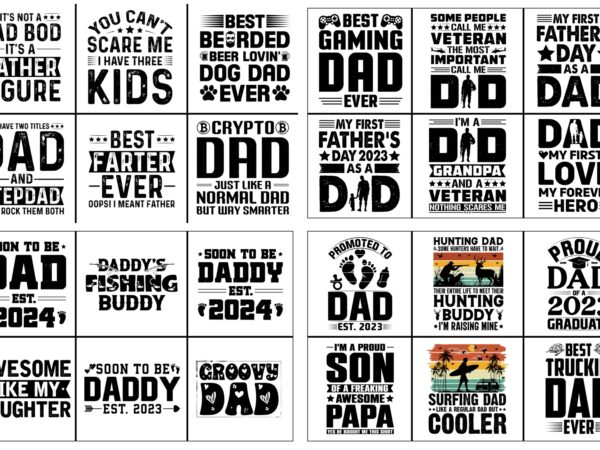 Dad daddy father t-shirt design svg bundle