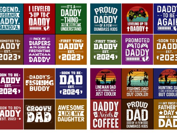 Dad daddy t-shirt design bundle