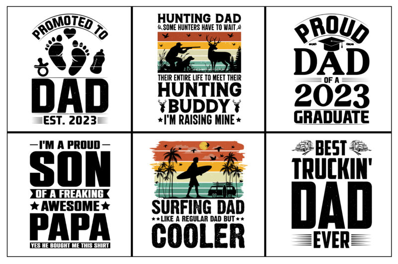 Dad Daddy Father T-Shirt Design Svg Bundle