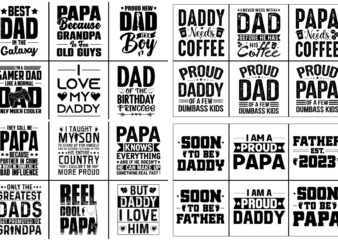 Dad Papa Daddy Father T-Shirt Design Svg Bundle