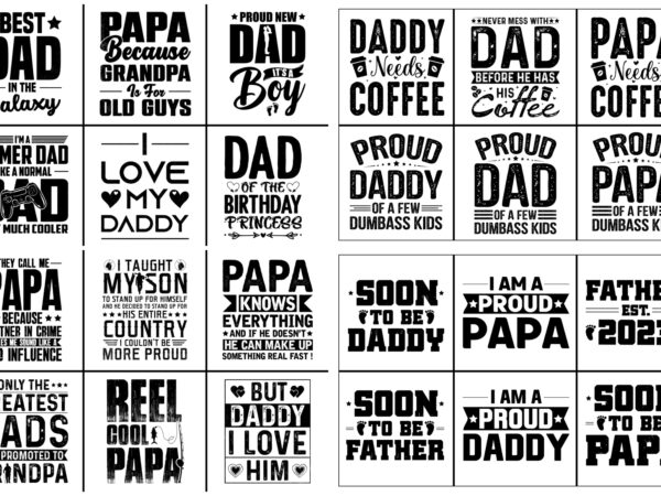 Dad papa daddy father t-shirt design svg bundle
