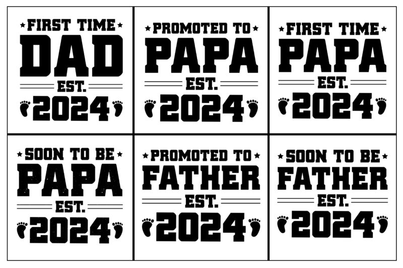 Dad Papa Daddy Father’s Day T-Shirt Design Svg Bundle