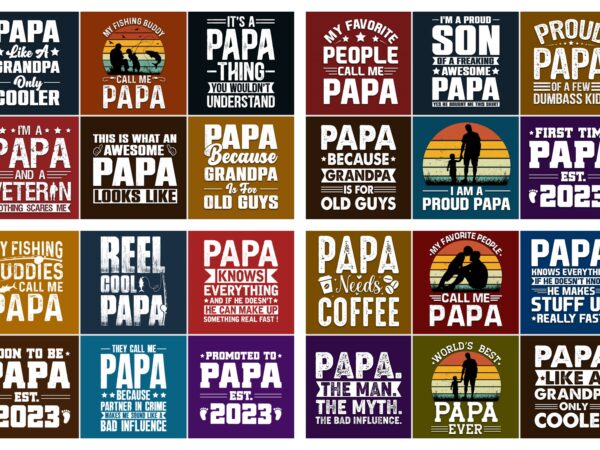 Dad papa t-shirt design bundle