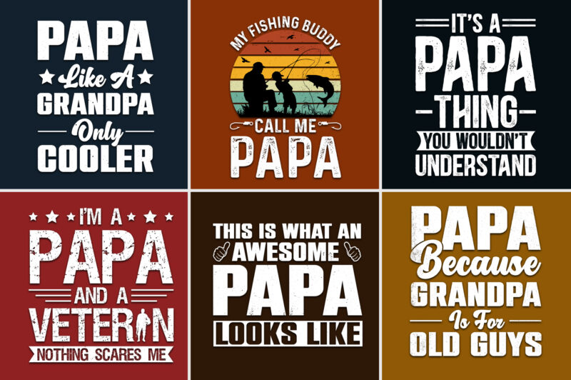 Dad Papa T-Shirt Design Bundle