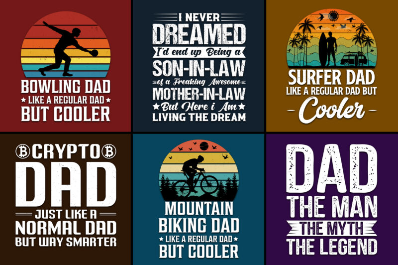 Dad Papa Daddy T-Shirt Design Bundle