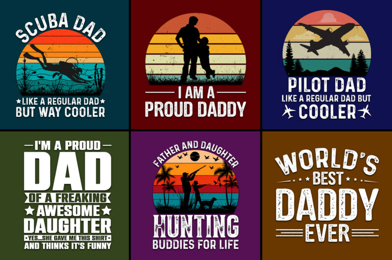 Dad Papa Daddy T-Shirt Design Bundle