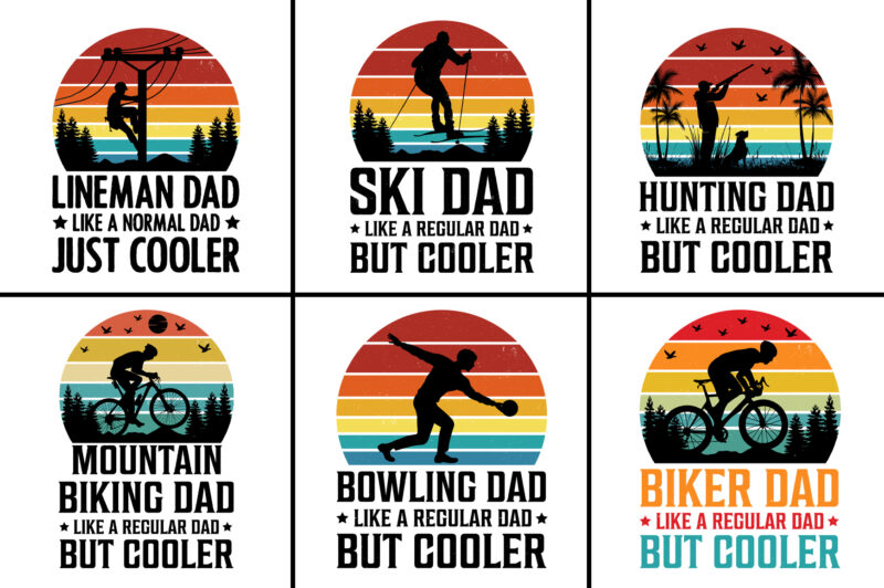 Father’s Day Sunset T-Shirt Design SVG Bundle