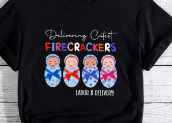 Delivering Cutest Firecrackers Funny L_D Nurse 4th Of July PC