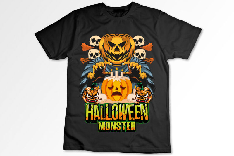 Momster Halloween T-Shirt Design , Halloween T-Shirt Design By Rana  Creative