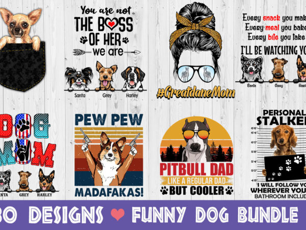 Buy dog bundle part 1 – 80 designs