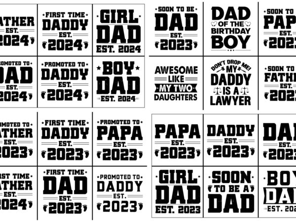 Father dad daddy t-shirt design svg bundle