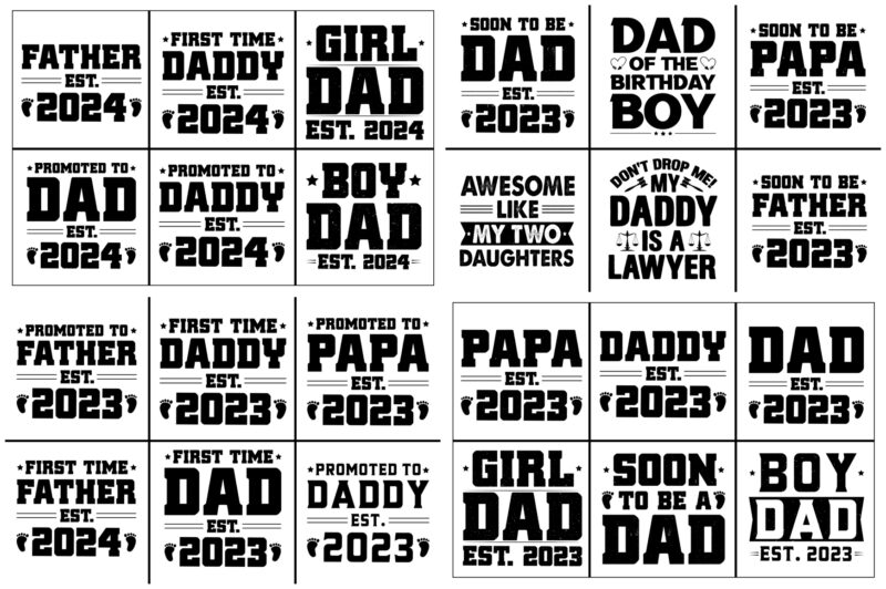 Father Dad Daddy T-Shirt Design Svg Bundle