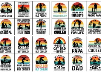 Father’s Day Sunset T-Shirt Design SVG Bundle