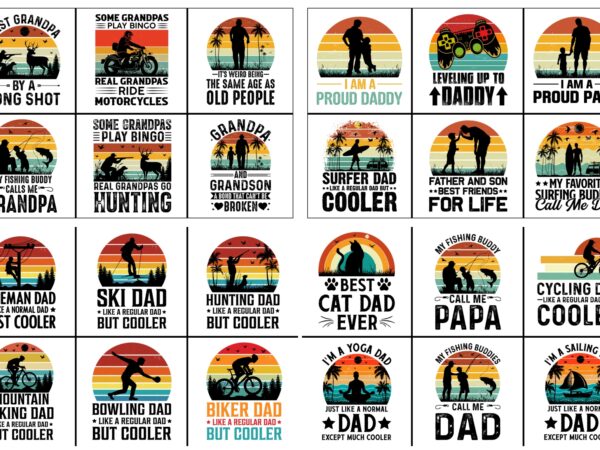Father’s day sunset t-shirt design svg bundle
