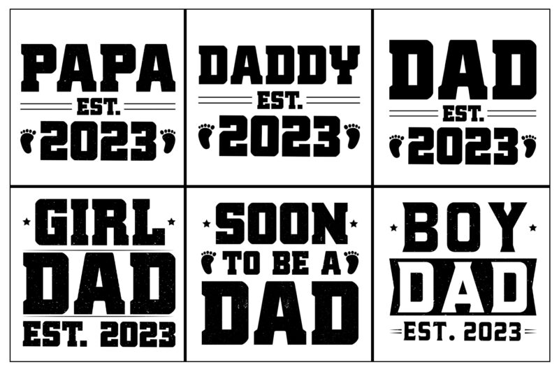 Dad Papa Daddy Father’s Day T-Shirt Designs SVG Bundle