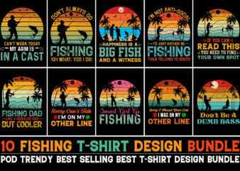 Fishing T-Shirt Design Bundle-Trendy Pod Best T-Shirt Design Bundle