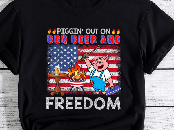 Funny 4th of july pig grilling bbq party barbecue pig grill pc t shirt graphic design