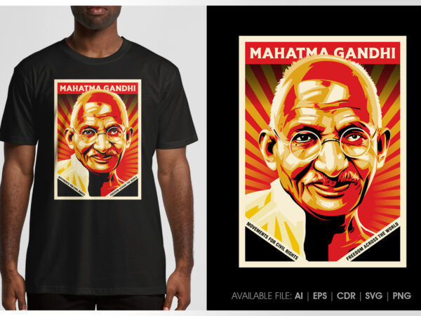 Gandhi t shirt design template
