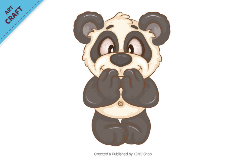 Set of Cartoon Pandas 02. Animal Art.