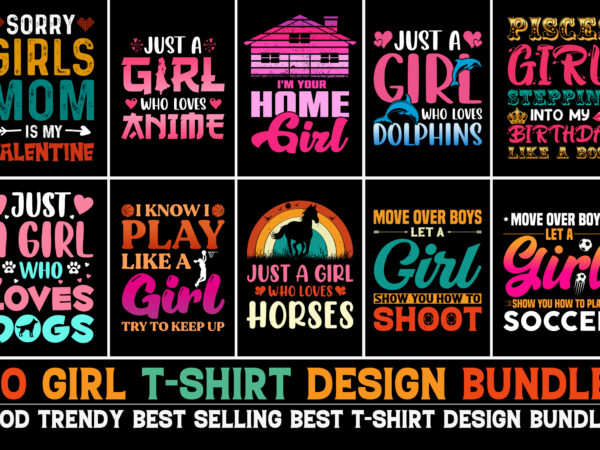 Girl t-shirt design bundle