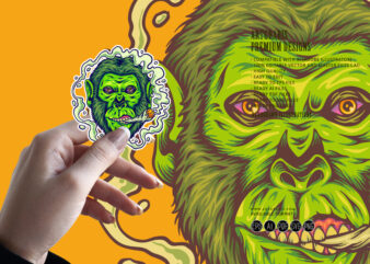 Gorilla king puffs weed joint cannabis strains illustrations
