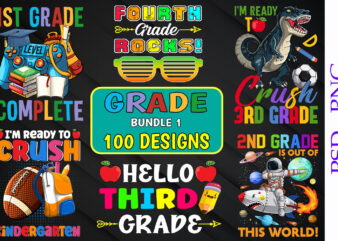 Grade and school bundle buy t-shirt designs for pod - 100 designs