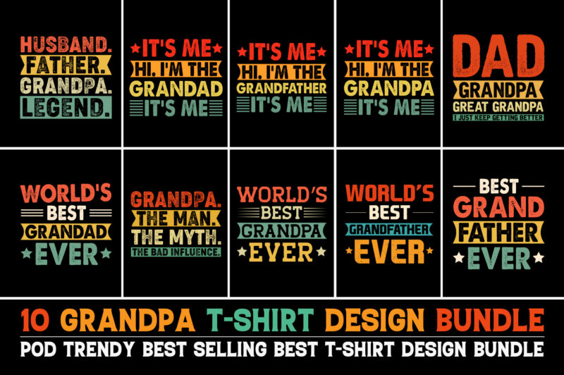 Grandad T-Shirt Design Bundle