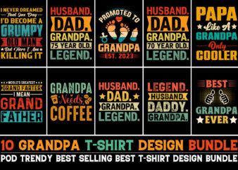 Grandpa T-Shirt Design Bundle