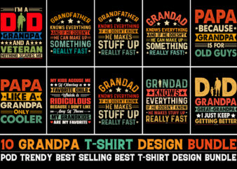 Grandpa T-Shirt Design Bundle