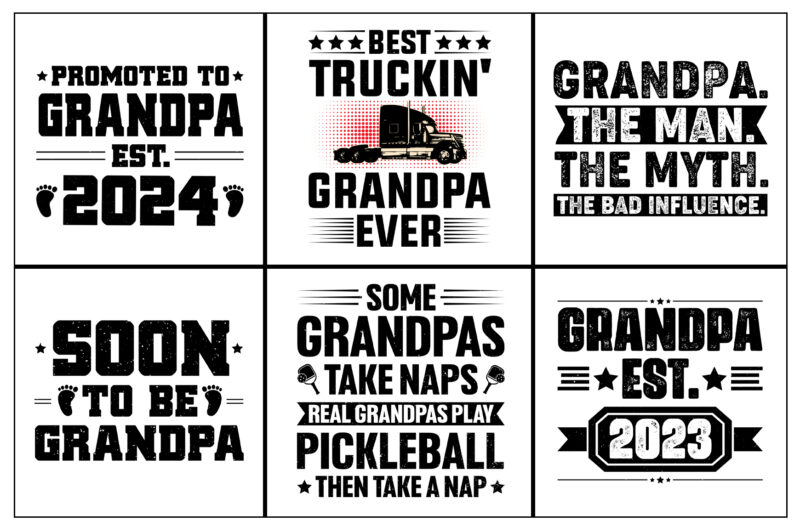 Grandpa T-Shirt Design SVG Bundle