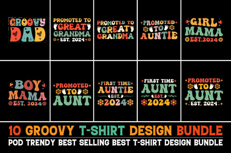 Groovy T-Shirt Design Bundle