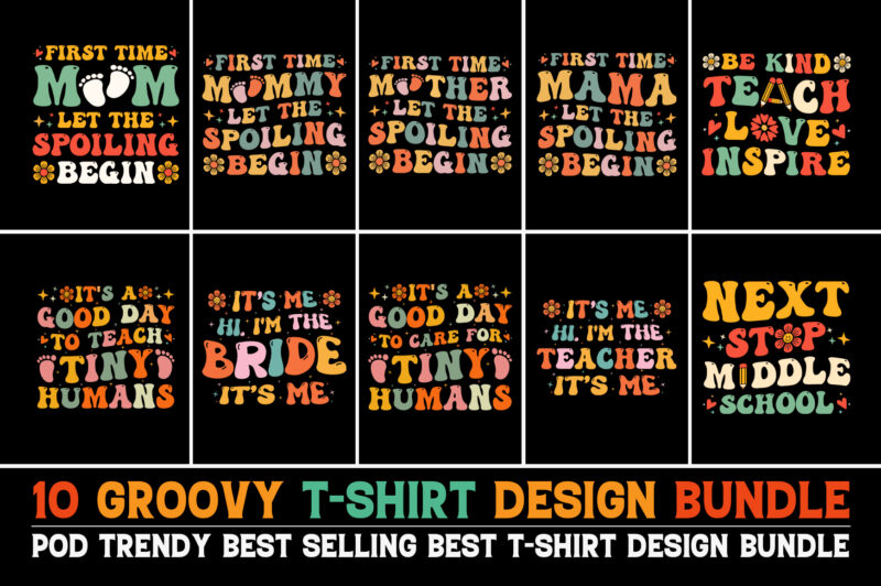 Groovy T-Shirt Design Bundle