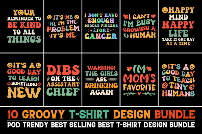 Groovy T-Shirt Design Bundle